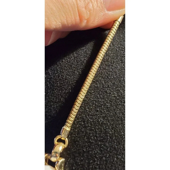 Vintage MONET Necklace Mid Century White Cabochons Bezel Set Necklace MCM Signed - Picture 6 of 6